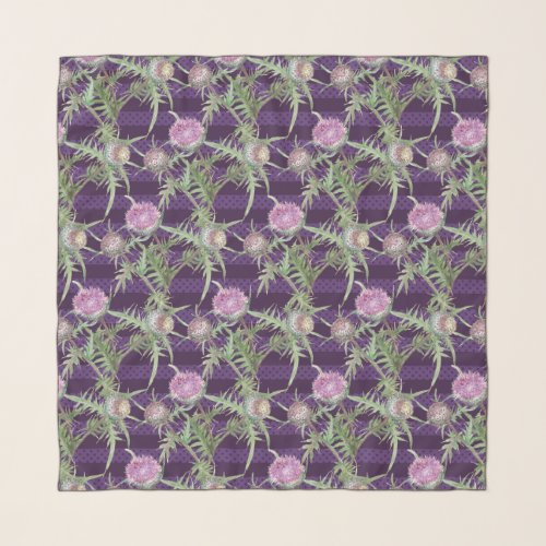 Thistle flowersviolet scarf