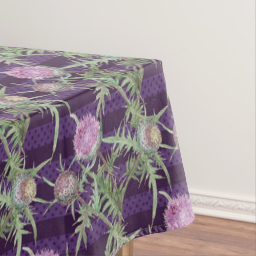 Thistle flowersviolet tablecloth