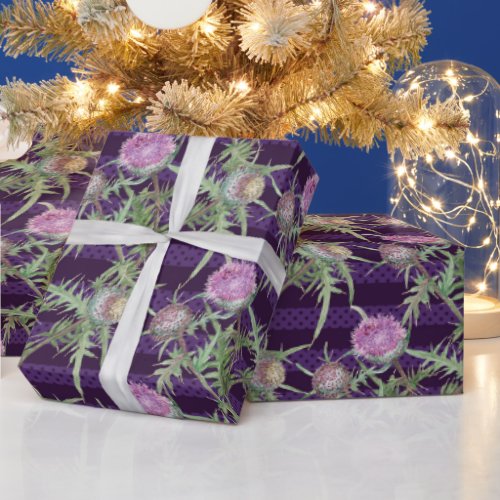 Thistle flowersviolet wrapping paper