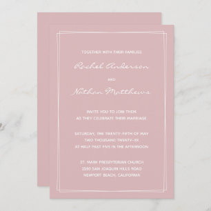 Thistle French Pink Modern Wedding Invitations