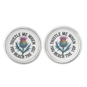 Thistle Me When You Reach the Top Thistle flower Cufflinks