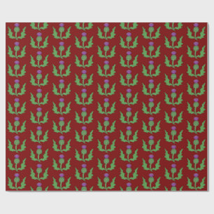 Thistle (on Red) Wrapping Paper