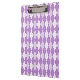Thistle Purple Argyle Pale Violet Small Diamond Clipboard