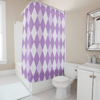 Thistle Purple Argyle Pale Violet Small Diamond Shower Curtain