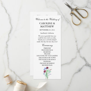 Thistle Purple Floral Elegant Modern Wedding Program