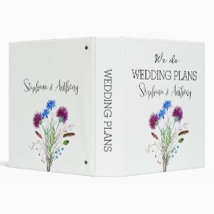 Thistle Purple Floral Summer Flowers Wedding 3 Ring Binder