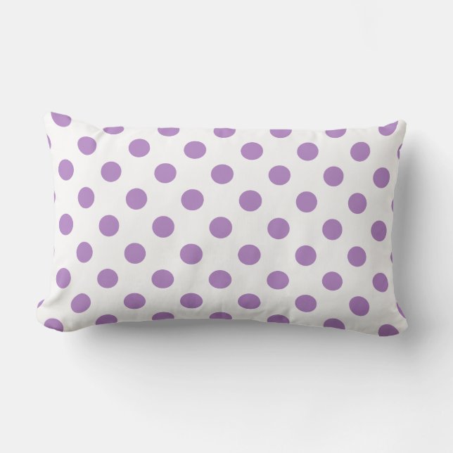 Thistle Purple Polka Dots Circles Lumbar Pillow (Front)