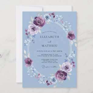 Thistle Purple Refined Winter Wedding Invitation