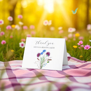 Thistle Purple Scottish Floral Wedding Thank you