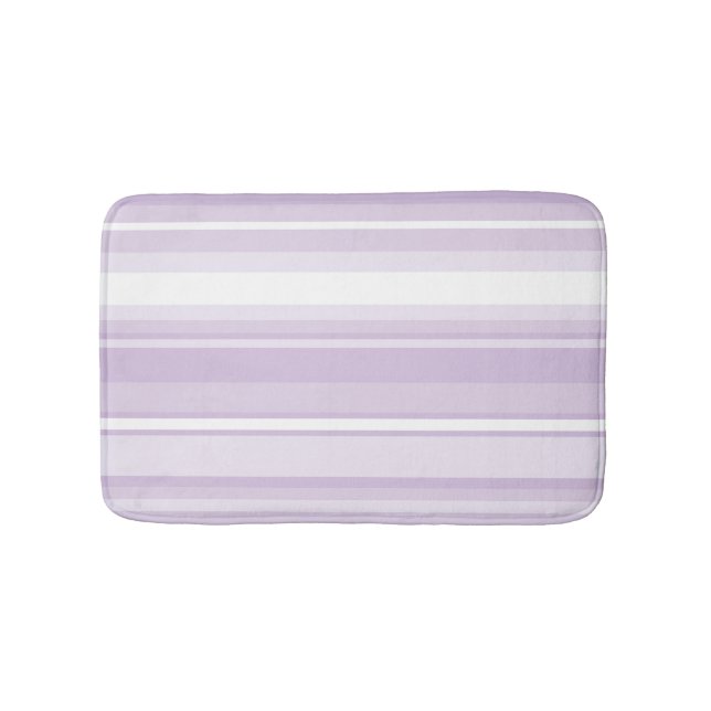 Thistle purple stripes bathroom mat (Front)