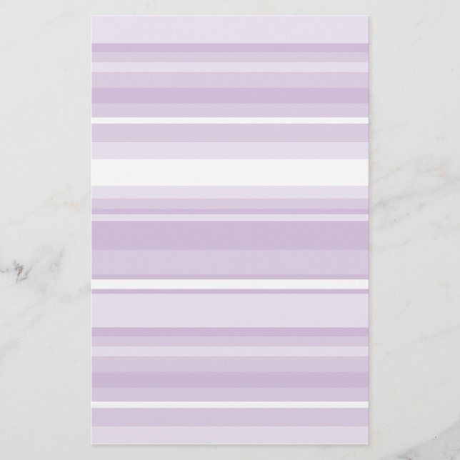 Thistle purple stripes stationery (Front)