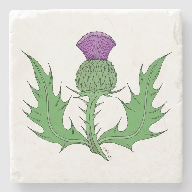 Thistle Stone Coaster (Front)