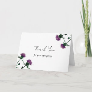 Thistle Sympathy Floral Funeral Thank you Invitation