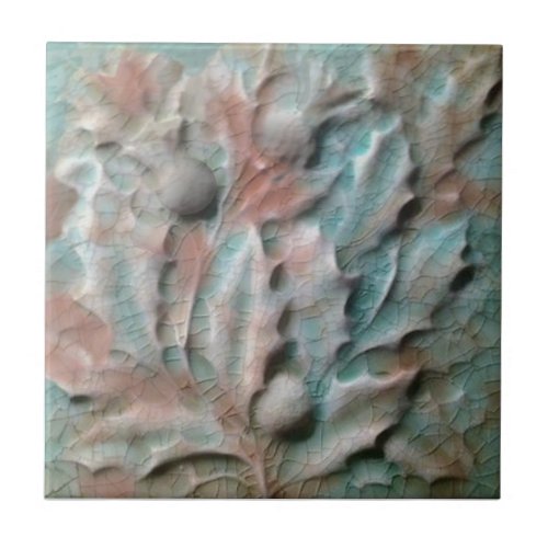 Thistle Theme American Encaustic Faux Relief Repro Ceramic Tile