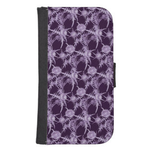 THISTLE violet flower pattern Galaxy S4 Wallet Case
