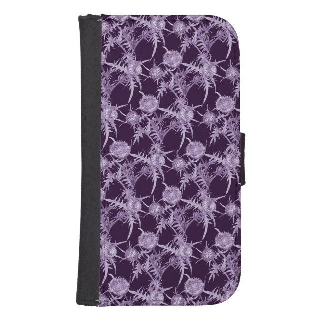 THISTLE violet flower pattern Samsung Galaxy Wallet Case (Front)