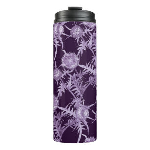 THISTLE violet flower pattern Thermal Tumbler