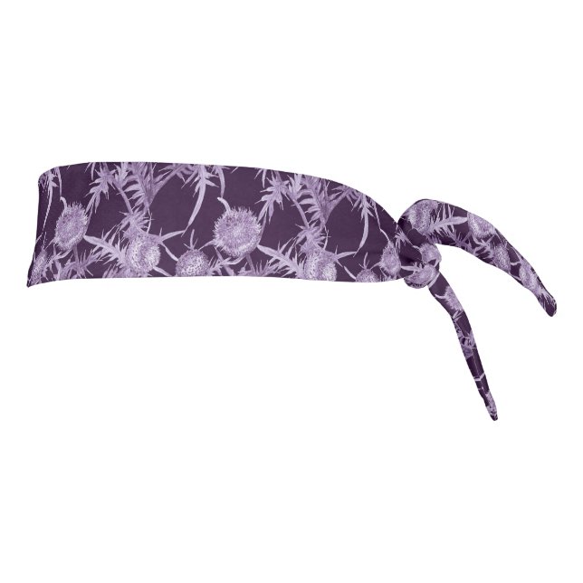 THISTLE violet flower pattern Tie Headband (Rotate 90)