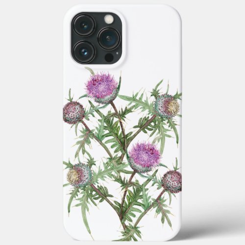 Thistle violet flowers iPhone 13 pro max case