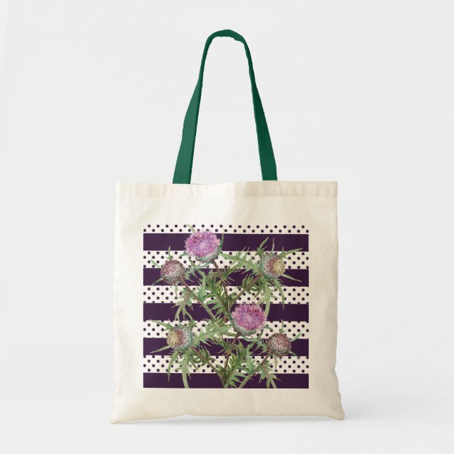 Thistle violet flowers tote bag (Front)