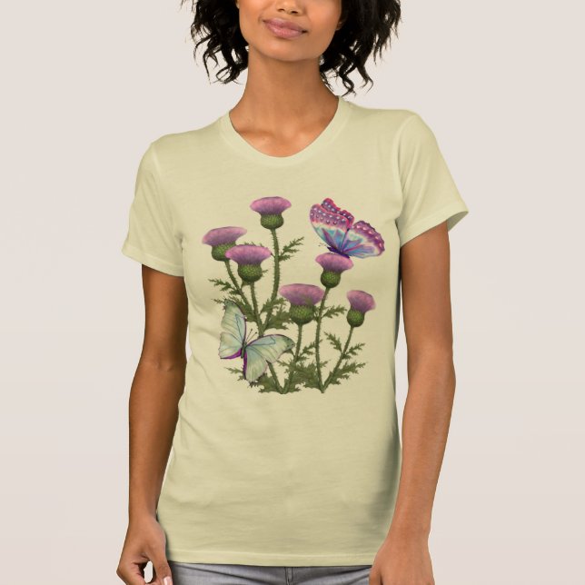 Thistles and Butterflies T-Shirt (Front)