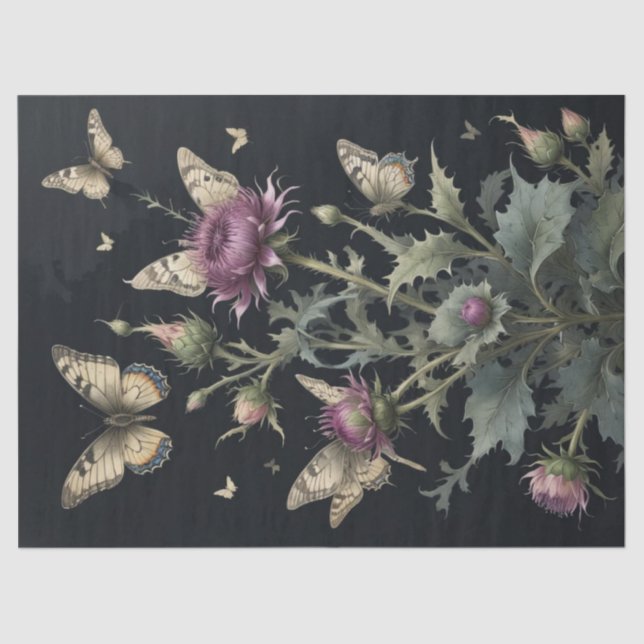 Thistles and Butterflies Tissue Paper (Front)