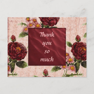 Thnaks postcard with flowers