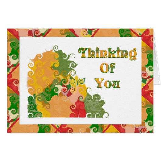 Thnking Of You Fall Color Swirls Card (Front Horizontal)