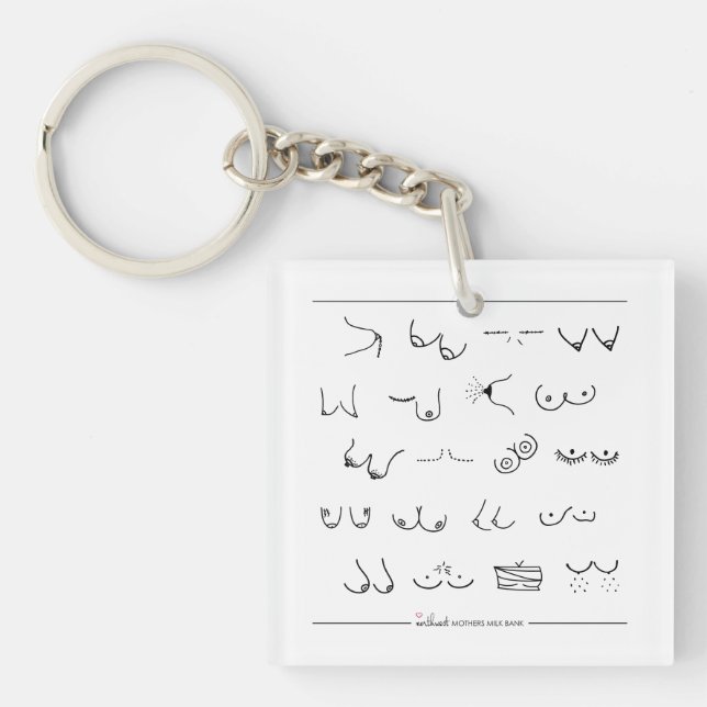 Thnks fr th Mammaries - White Keychain (Front)