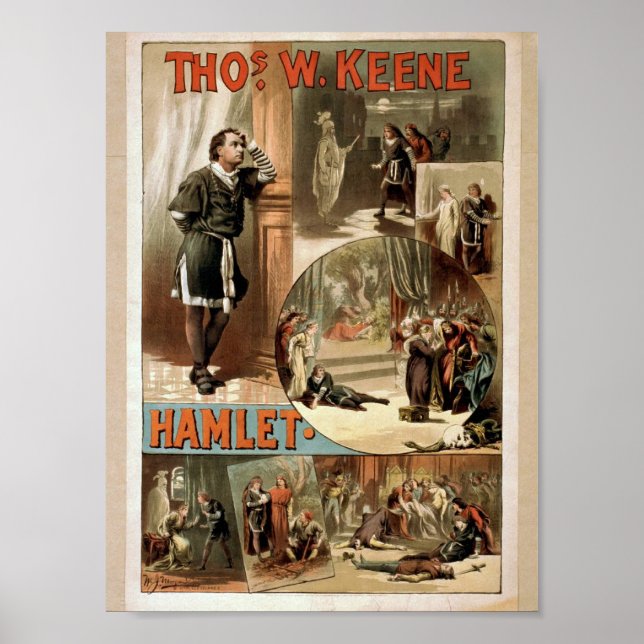 Tho' .W. Keene, Hamlet Retro Theater Poster (Front)