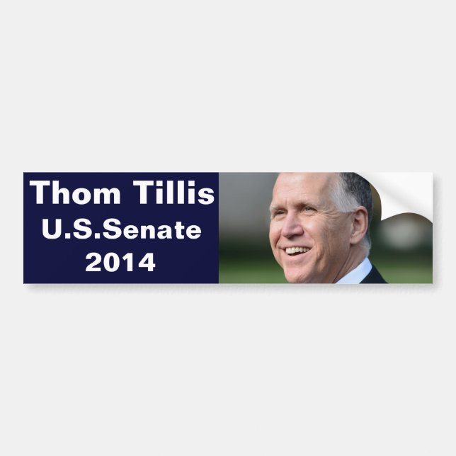 Thom Tillis for U.S Senate Bumper Sticker (Front)