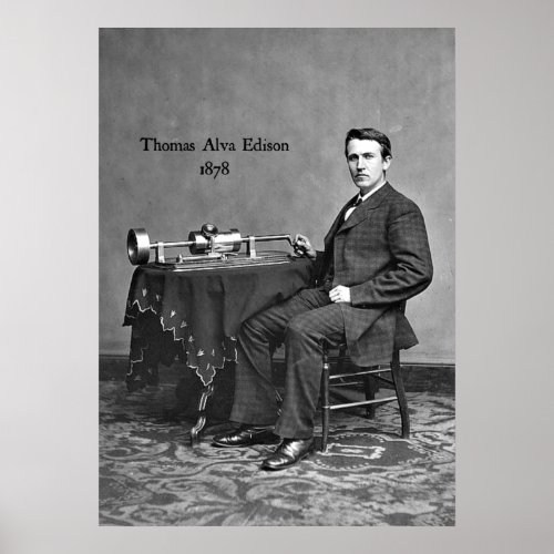 Thomas Alva Edison 1878 Poster