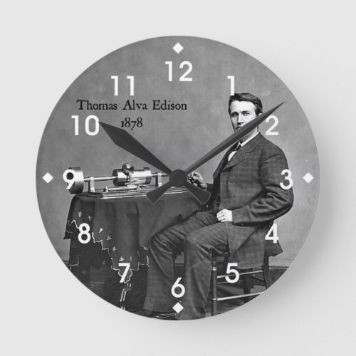 Thomas Alva Edison 1878 Round Clock