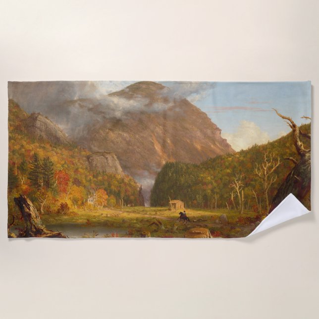Thomas Cole A View of the Mountain Pass  Beach Towel (Front)