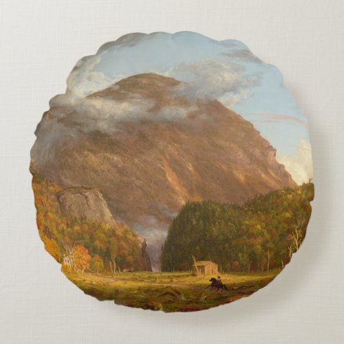 Thomas Cole A View of the Mountain Pass  Round Pillow