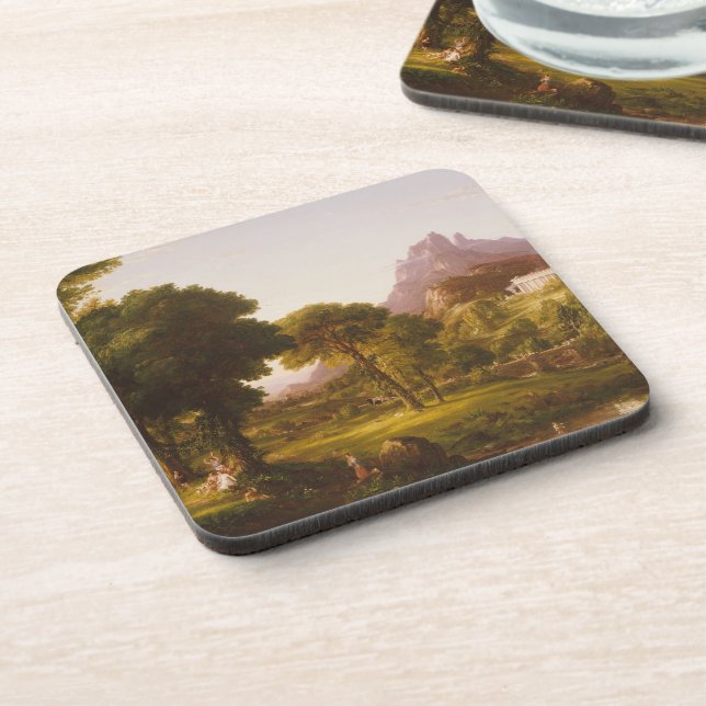 Thomas Cole  Dream of Arcadia Beverage Coaster (Left Side)