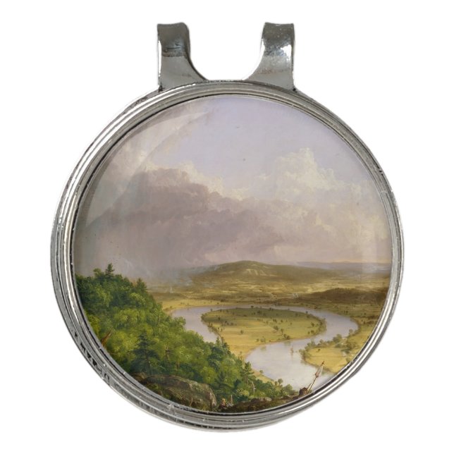 Thomas Cole The Oxbow The Connecticut River  Golf Hat Clip (Front)