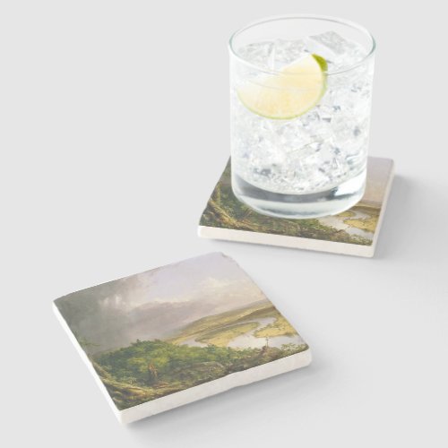 Thomas Cole The Oxbow The Connecticut River  Stone Coaster