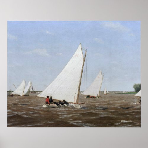 Thomas Eakins _ Sailboats Racing on the Delaware Poster