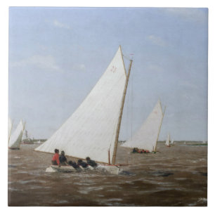 Thomas Eakins - Sailboats Racing on the Delaware Tile
