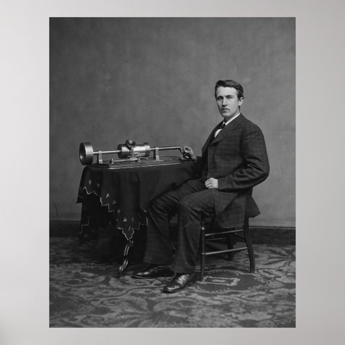 Thomas Edison and His Early Phonograph Print