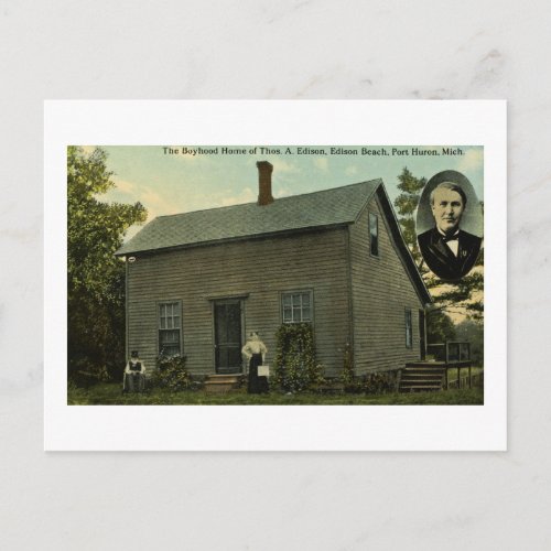 Thomas Edison Boyhood Home _ Vintage Postcard