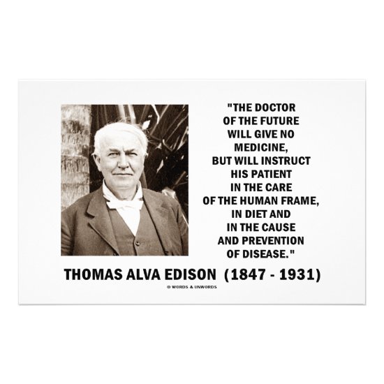 Thomas Edison Doctor Of Future Give No Medicine Stationery