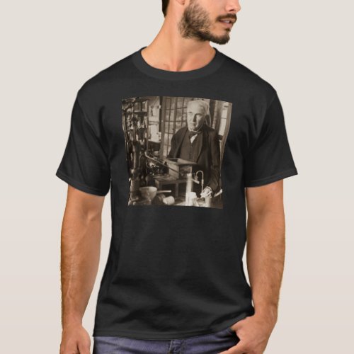 Thomas Edison in His Lab Stereoview T_Shirt
