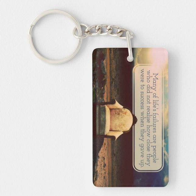 Thomas Edison Inspirational Quote "Failures" Keychain (Front)