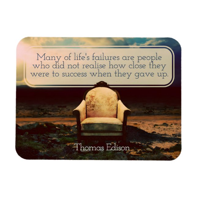 Thomas Edison Inspirational Quote "Failures" Magnet (Horizontal)
