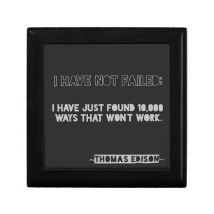 Thomas Edison Quote 10,000 Ways Typography Gift Box