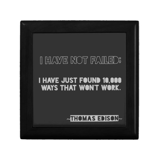 Thomas Edison Quote 10,000 Ways Typography Gift Box (Front)
