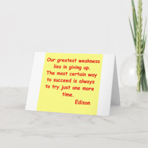Thomas Edison quote Card