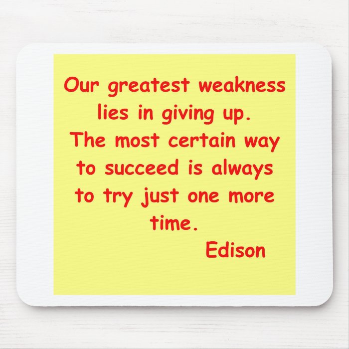 Thomas Edison quote Mouse Pads